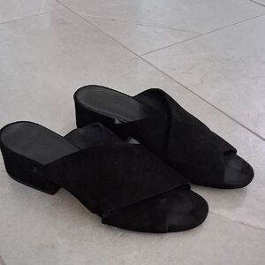 Vince Black Suede Women's Mules